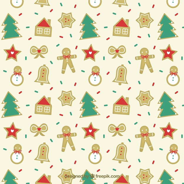 Christmas cookies pattern Vector | Premium Download