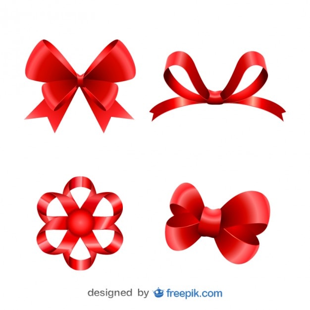 Download Free Vector Christmas Crafty Red Ribbons Set SVG Cut Files