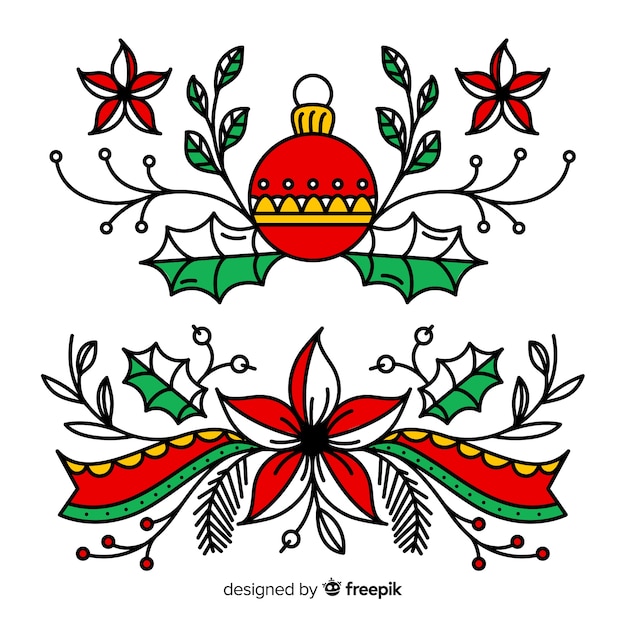 Free Vector | Christmas decoration hand drawn style