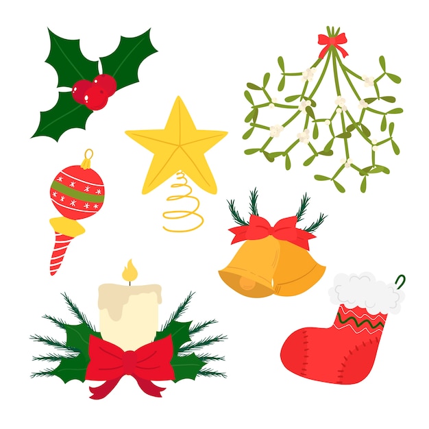 Free Vector | Christmas decoration in hand drawn style