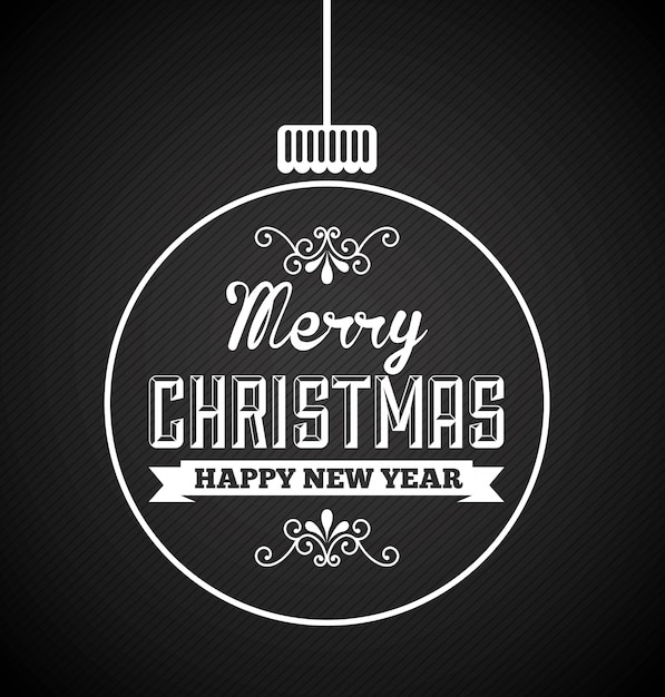 Premium Vector | Christmas design over black background vector illustration