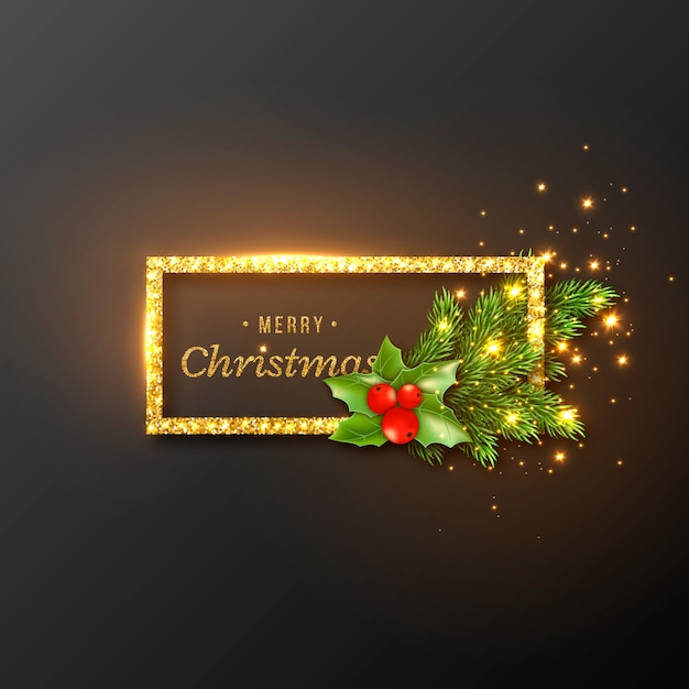 Download Premium Vector | Christmas design, realistic gold frame ...