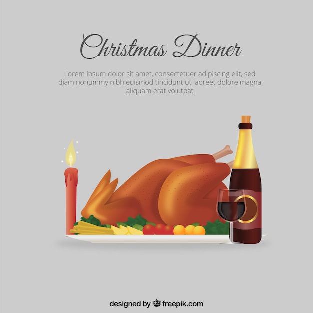 Premium Vector | Christmas dinner template