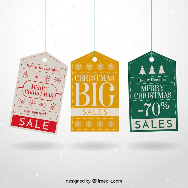 Christmas discount tags | Free Vector