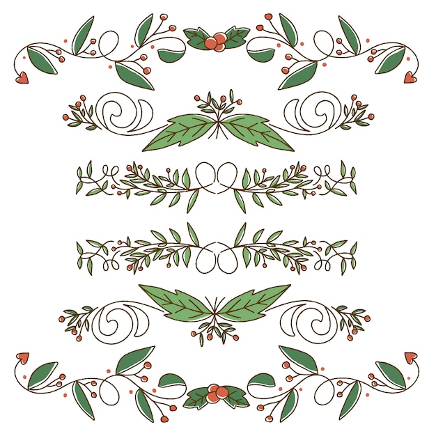 Premium Vector  Christmas divider and border collection