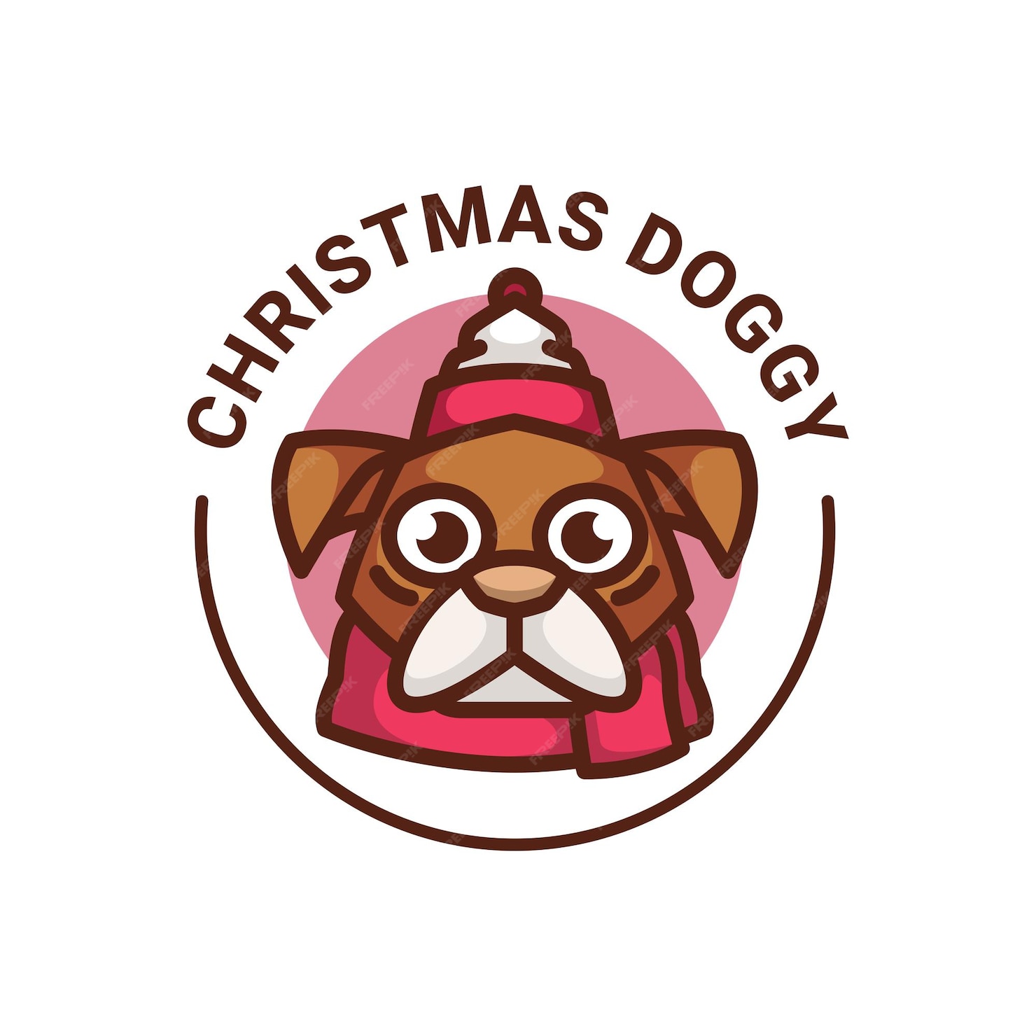 Premium Vector | Christmas doggy logo