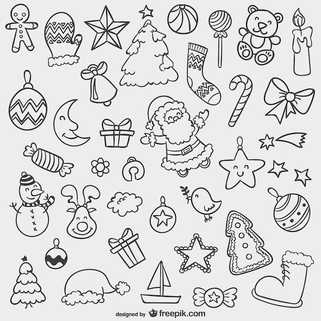 Download Christmas Doodle Vectors, Photos and PSD files | Free Download