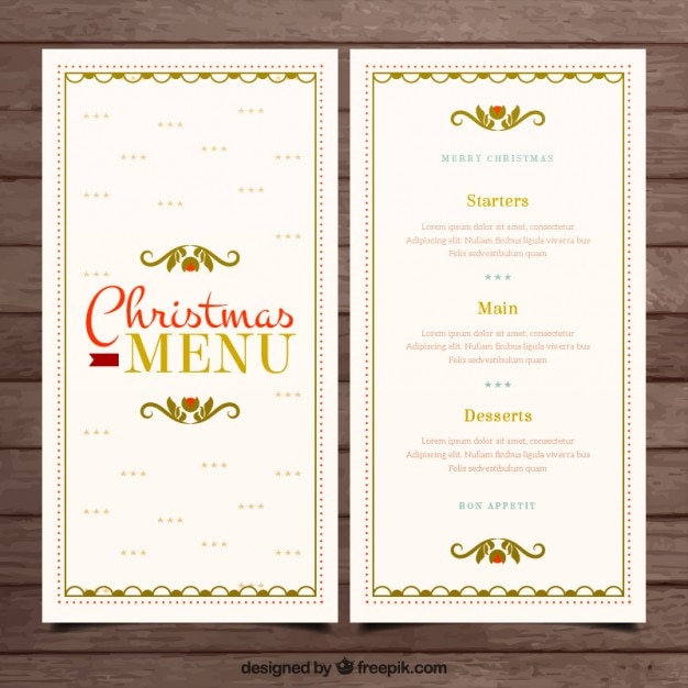 Premium Vector | Christmas elegant menu