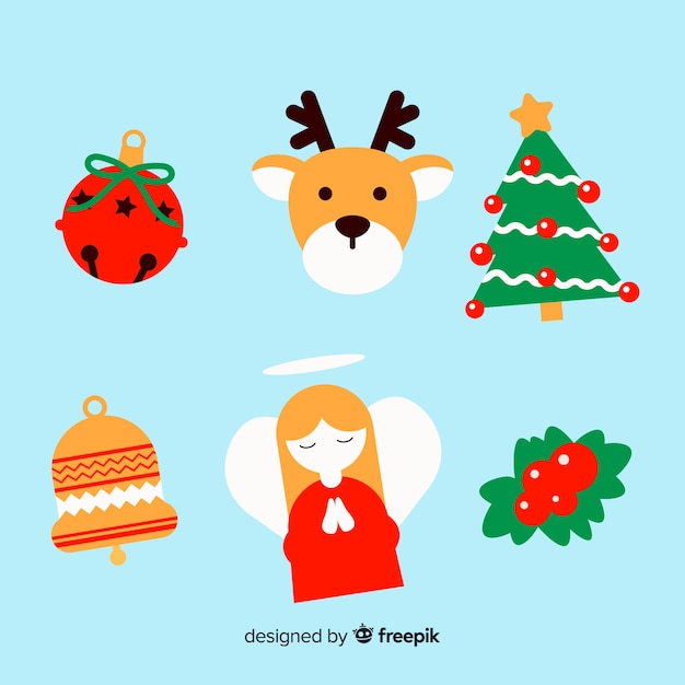 Download Christmas element collection in flat design Vector | Free ...