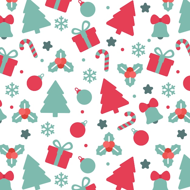 Premium Vector | Christmas element seamless pattern background