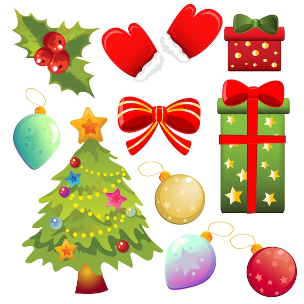 Premium Vector | Christmas element set