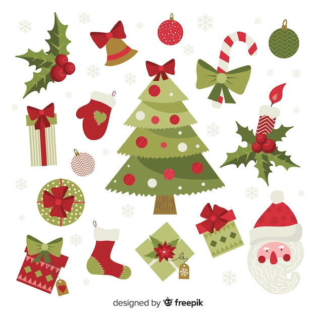 Download Christmas elements collection Vector | Free Download