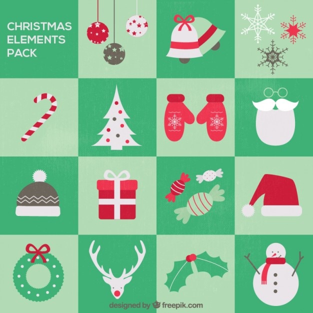 Download Christmas elements pack | Free Vector