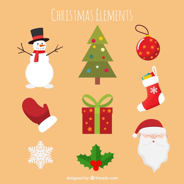 Download Christmas elements pack | Free Vector