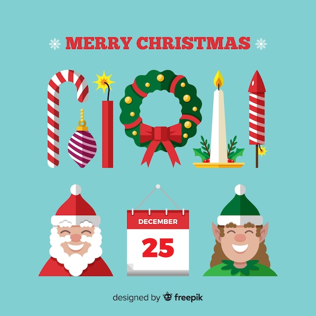 Download Christmas elements pack | Free Vector