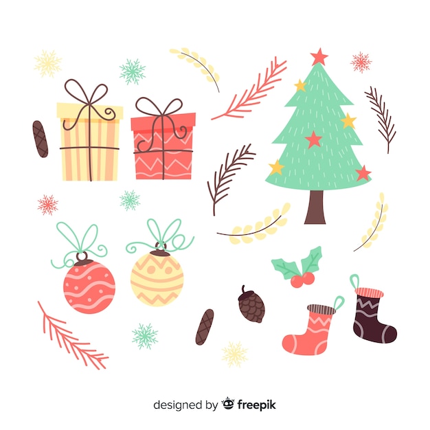 Download Christmas elements pack | Free Vector