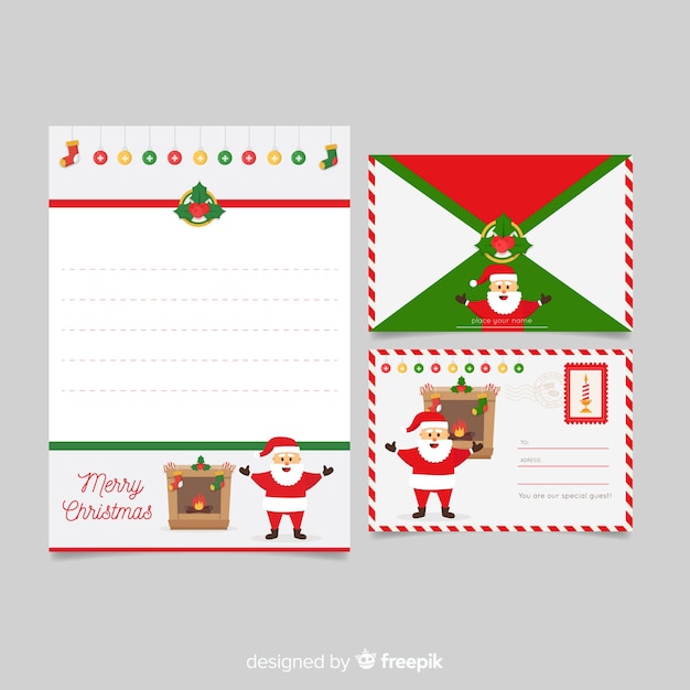 Christmas Envelope And Letter Concept Free Vector
