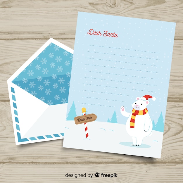 Christmas Envelope And Letter In Hand Drawn Style Free Vector