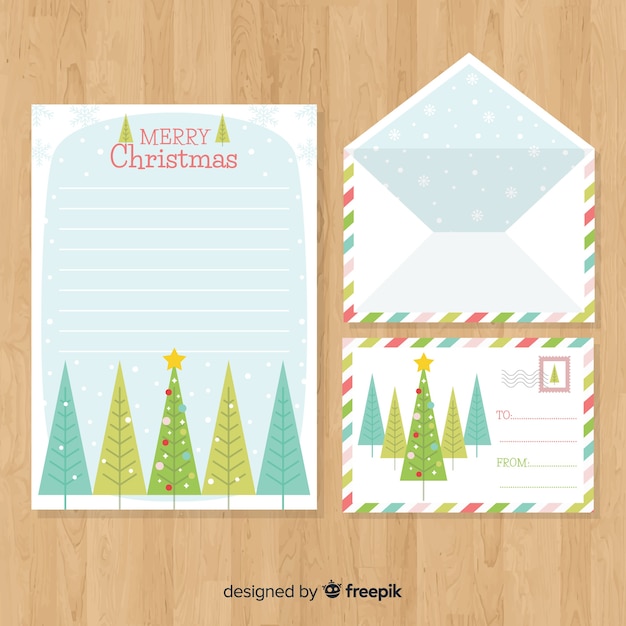 Christmas Envelope And Letter Free Vector