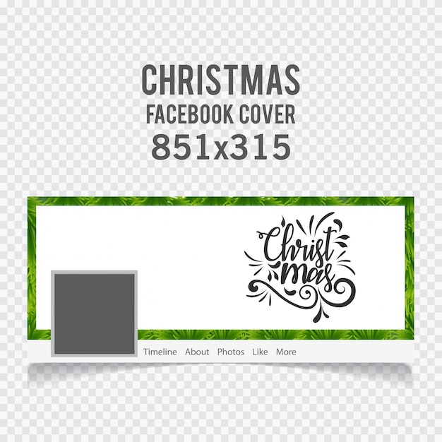 Premium Vector Christmas Facebook Cover Including Typograhy And Grass Border On White Background