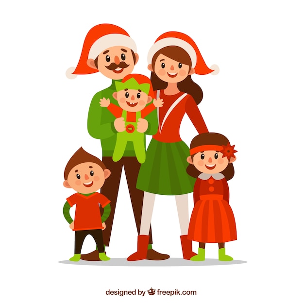 Download Free Vector | Christmas family characters