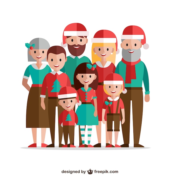 Download Premium Vector | Christmas family in flat design