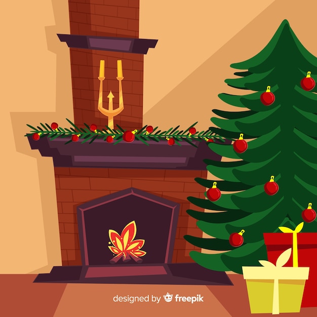 Download Free Vector Christmas Fireplace Beautiful Illustration 3D SVG Files Ideas | SVG, Paper Crafts, SVG File