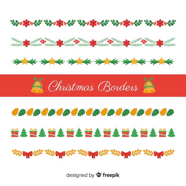 Free Vector | Christmas flat borders collection