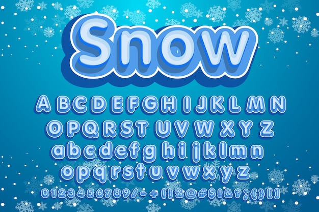 Download Premium Vector | Christmas font. snow white cute text ...