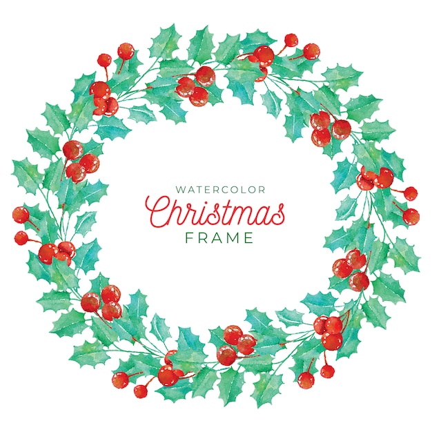 Premium Vector | Christmas frame in watercolor frame