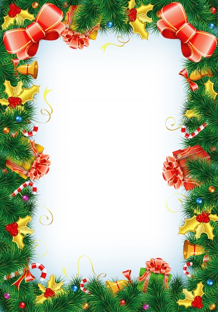 Premium Vector | Christmas frame with copy space