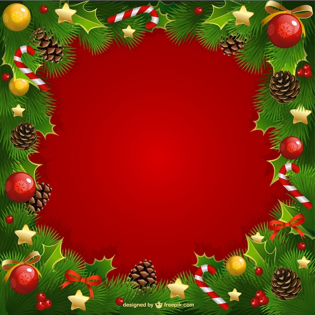 Free Vector | Christmas frame with mistletoe