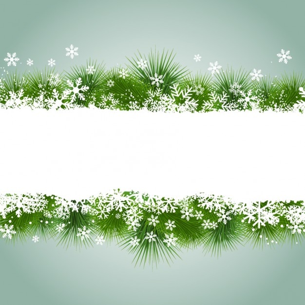 Christmas frame with snowflakes and\
grass