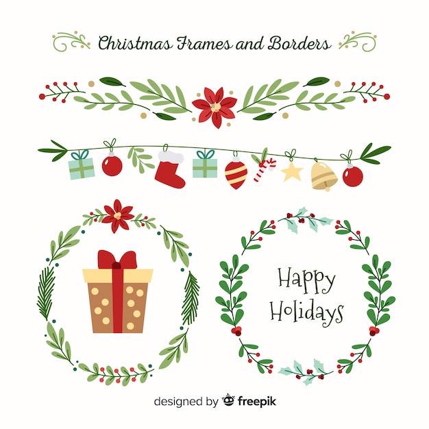 Download Free Vector | Christmas frames and borders collection