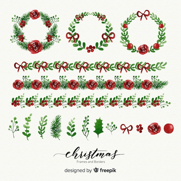 Christmas frames and borders collection Vector | Free Download