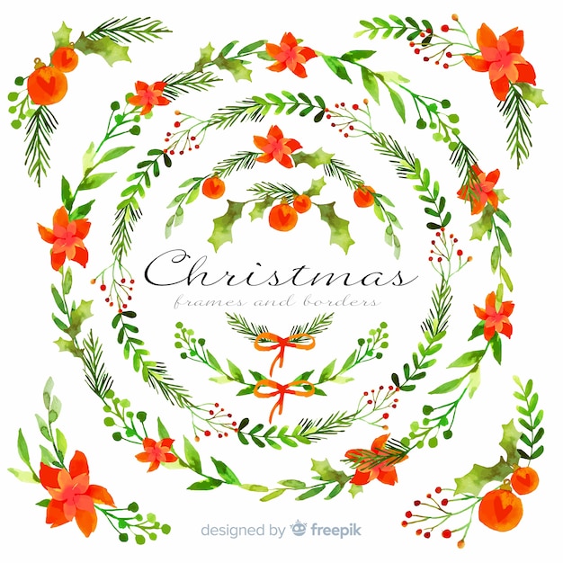 Download Christmas frames and borders collection Vector | Free Download