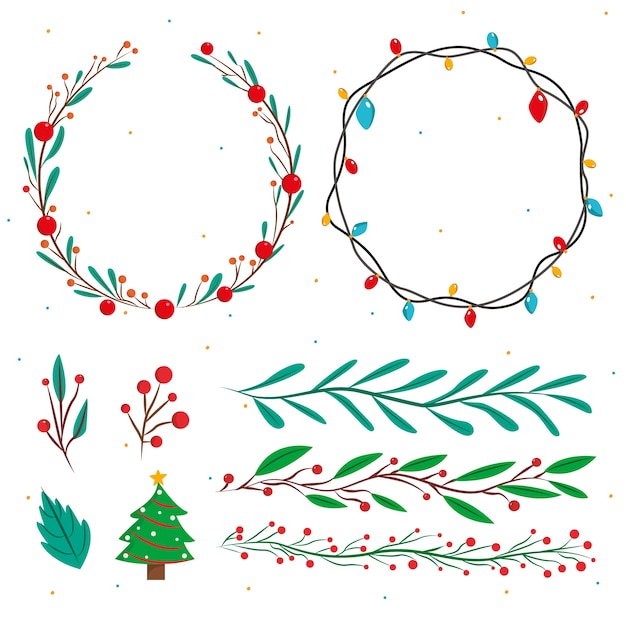 Download Christmas frames and borders in flat design | Free Vector