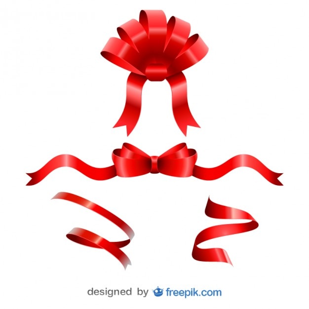 Download Christmas Fun Red Ribbons Set Vector | Free Download