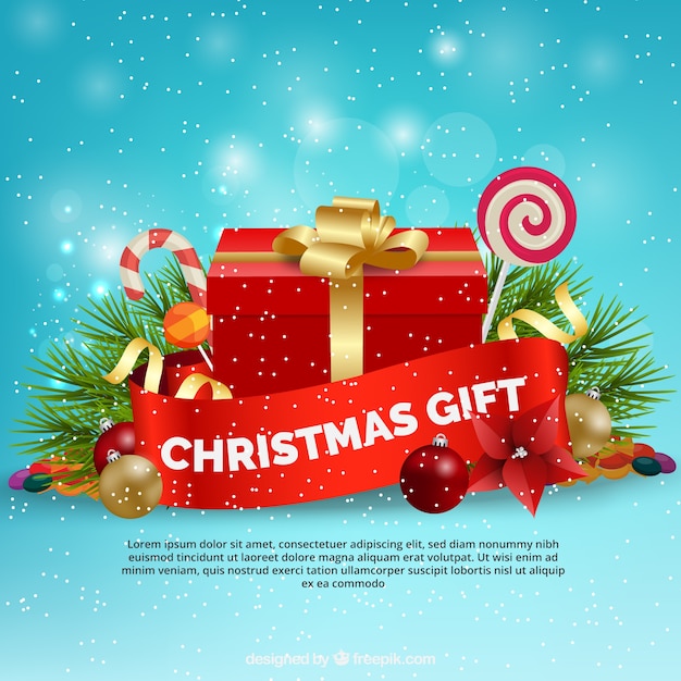 Free Vector | Christmas gift background with decorative elements