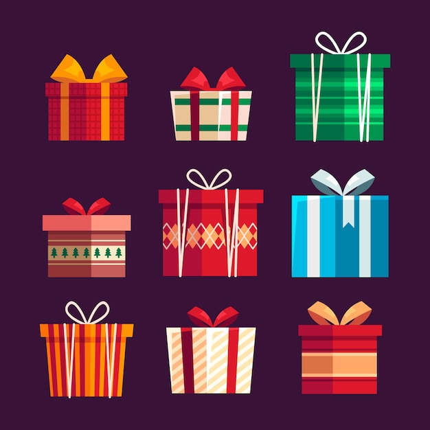 Free Vector | Christmas gift collection in flat design