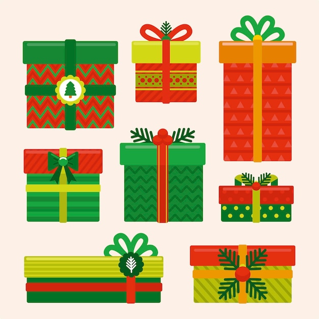 Free Vector | Christmas gift collection in flat design