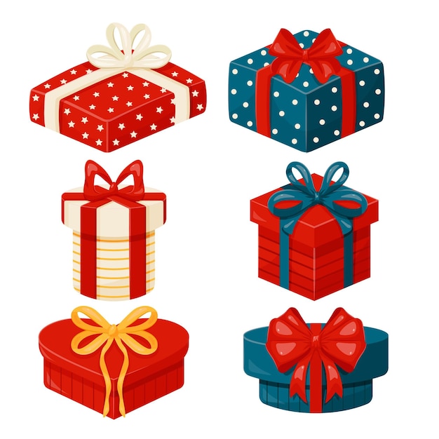 Free Vector Christmas Gift Collection In Flat Design