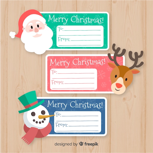 Christmas gift label set Vector | Free Download