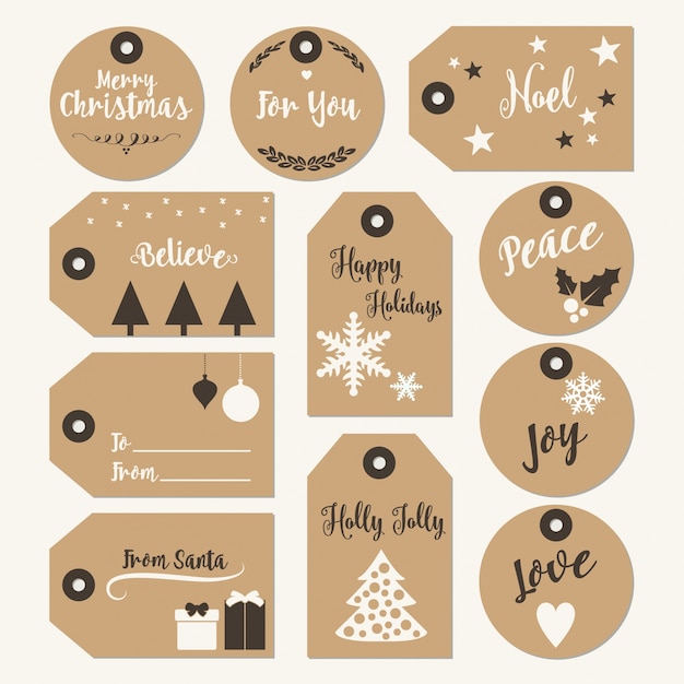 Download Christmas gift tags with winter and Christmas ...