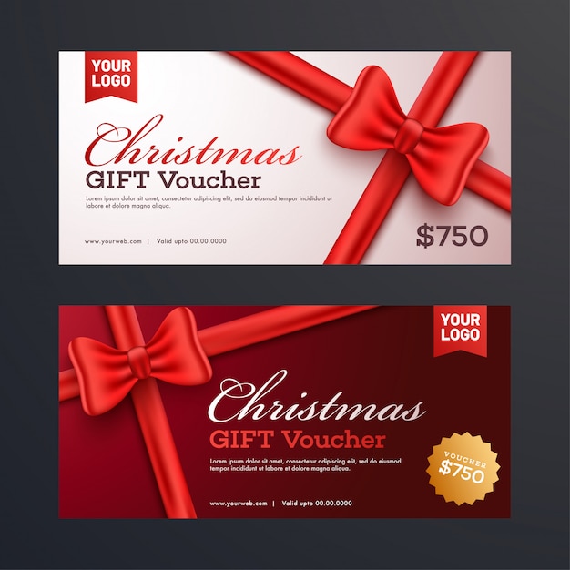 Premium Vector Christmas gift vouchers.