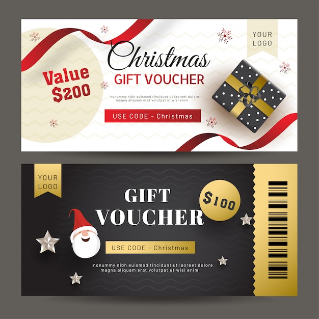 Premium Vector | Christmas gift vouchers.