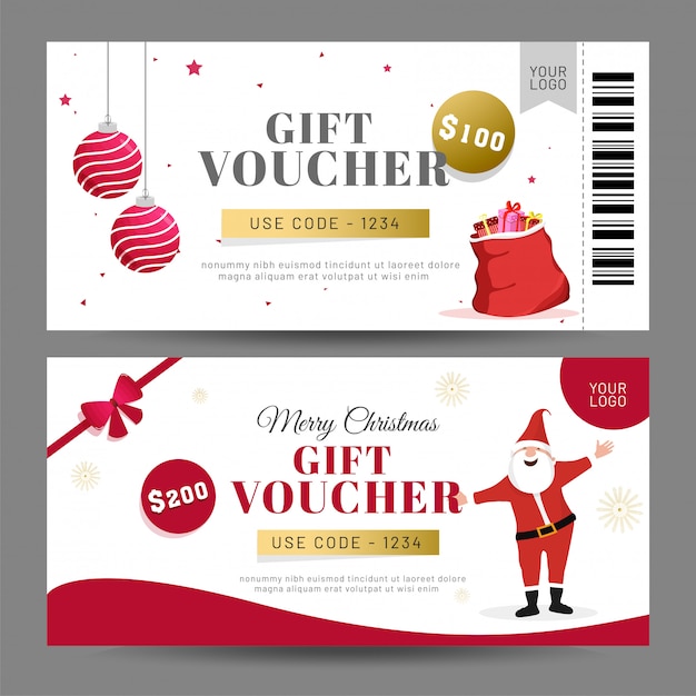 Premium Vector Christmas gift vouchers.