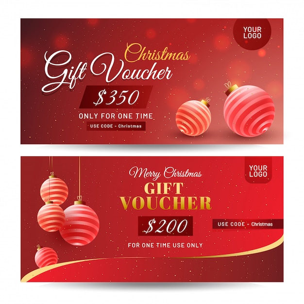 Christmas gift vouchers. | Premium Vector