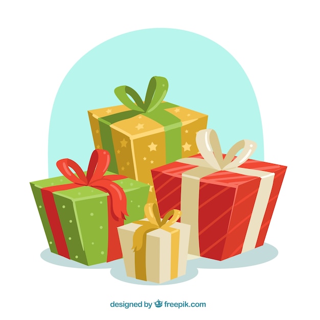 Download Free Vector | Christmas gifts background