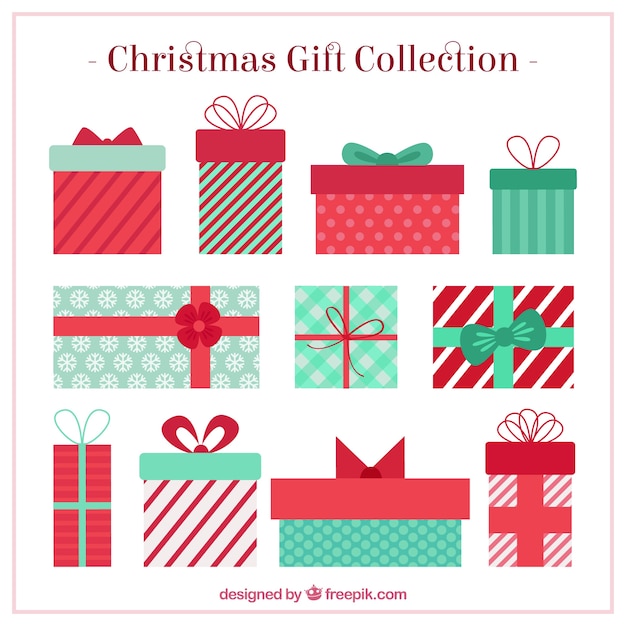 Christmas gifts collection Vector | Free Download